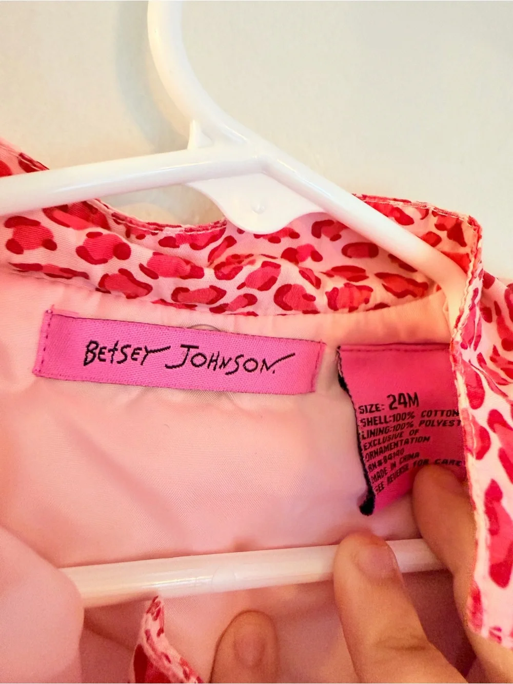 Y2K Betsey Johnson Baby Pink Leopard Snowsuit 24M Mittens